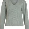 Vila Trui Viril V-neck L/s Cable Knit Top 14076024 Laurel Wreath Dames Maat - M -ONLY Winkel 1006x1200