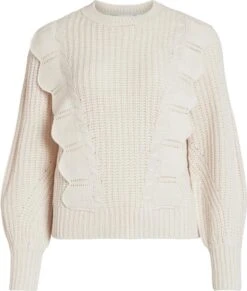 VILA VINORILA NEW L/S FLOUNCE KNIT TOP Dames Trui - Maat L -ONLY Winkel 1017x1200 4