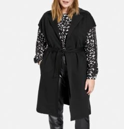 SAMOON Dames Lange Bodywarmer Met Bindband Black-50 -ONLY Winkel 1156x1200