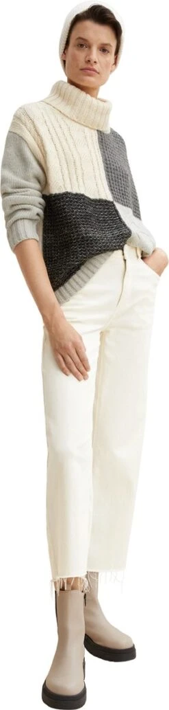 TOM TAILOR Knit Turtleneck Patched Dames Trui - Maat L -ONLY Winkel 287x1200