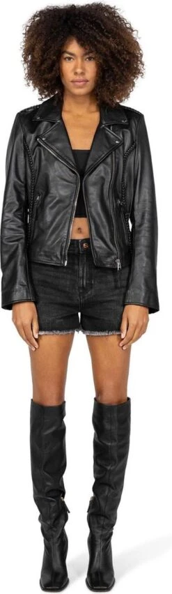 Goosecraft Jas Gc Joseline Biker 102321043 Black Dames Maat - L 11 Goosecraft Jas Gc Joseline Biker 102321043 Black Dames Maat - L -ONLY Winkel 348x1200