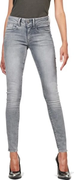 G-Star RAW Jeans Lynn Mid Waist Skinny Jeans D06746 9882 B336 Faded Industrial Grey Dames Maat - W33 X L32