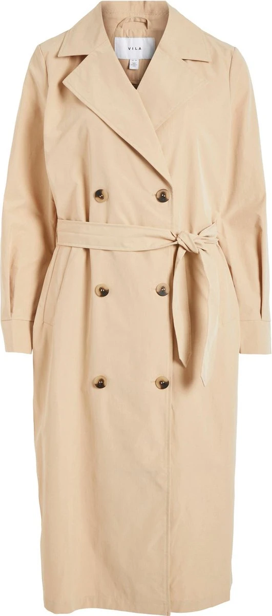 Vila VIMERSIN LONG TRENCHCOAT NOOS Dames Jas Sesame - Maat 38 3 Vila VIMERSIN LONG TRENCHCOAT NOOS Dames Jas Sesame - Maat 38