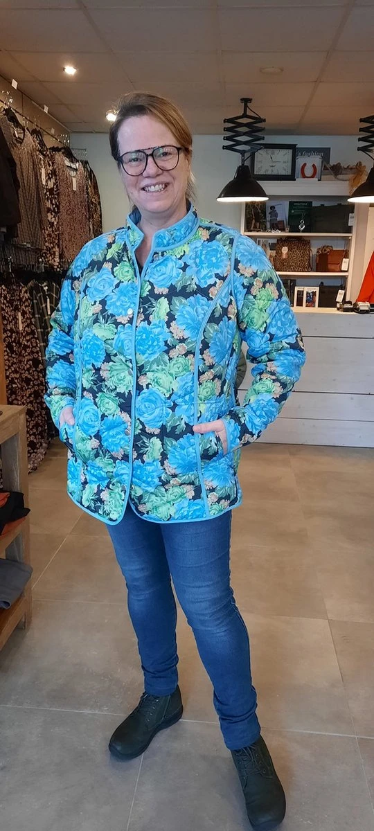 Zhenzi Jas Blauw Arica Maat L 50/52 4 Zhenzi Jas Blauw Arica Maat L 50/52 - Afbeelding 2