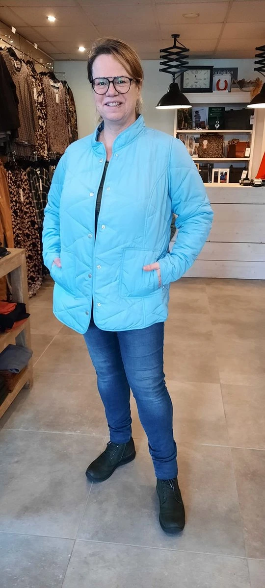 Zhenzi Jas Blauw Arica Maat L 50/52 3 Zhenzi Jas Blauw Arica Maat L 50/52