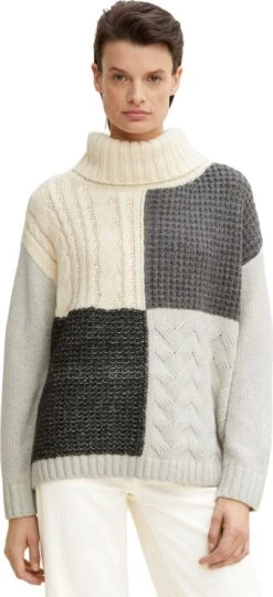 TOM TAILOR Knit Turtleneck Patched Dames Trui - Maat L -ONLY Winkel 548x1200 3