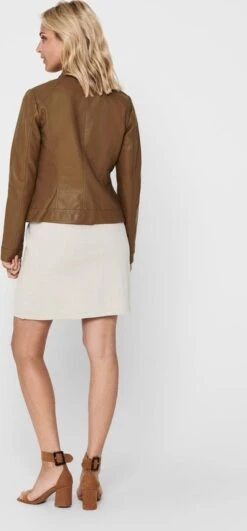 Only Jas Onlbandit Faux Leather Biker Otw Noos 15081400 Cognac Dames Maat - 42 -ONLY Winkel 558x1200