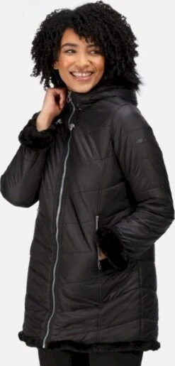 De Regatta Charlize Baffle Jas - Jas - Dames - GeÃ¯soleerd - Waterbestendig - Zwart