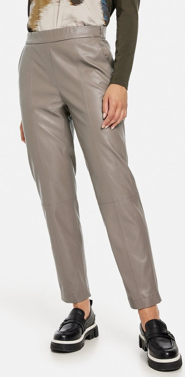 GERRY WEBER Dames Broek Van Imitatieleer Stone-38 3 GERRY WEBER Dames Broek Van Imitatieleer Stone-38