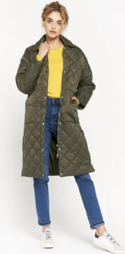 LOLALIZA Lange Gewatteerde Jas Met Ruit - Khaki - Maat M 13 LOLALIZA Lange Gewatteerde Jas Met Ruit - Khaki - Maat M -ONLY Winkel 593x1200 6