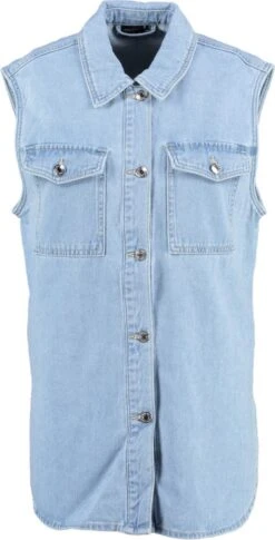 Vero Moda VMPHILINA OVERSIZE DENIM VEST Dames Gilet Light Blue Denim - Maat S -ONLY Winkel 611x1200 3