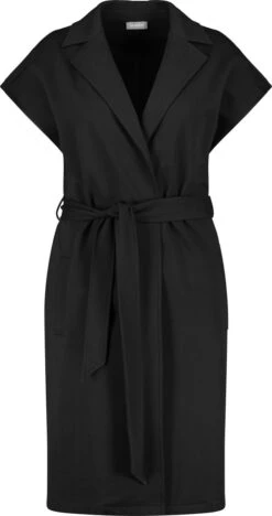 SAMOON Dames Lange Bodywarmer Met Bindband Black-50 -ONLY Winkel 634x1200 8