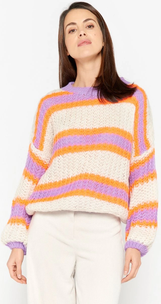 LOLALIZA Trui Met Colourblock - Lila - Maat S 3 LOLALIZA Trui Met Colourblock - Lila - Maat S