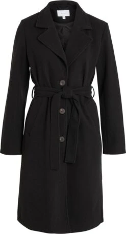 Vila Jas Vipoko Long Belt Coat -noos 14075129 Black Dames Maat - 42
