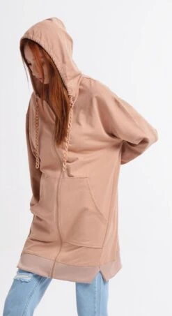 Merkloos Urban Classics Dames Sweatshirt Met Capuchon - Beige -ONLY Winkel 654x1200 3