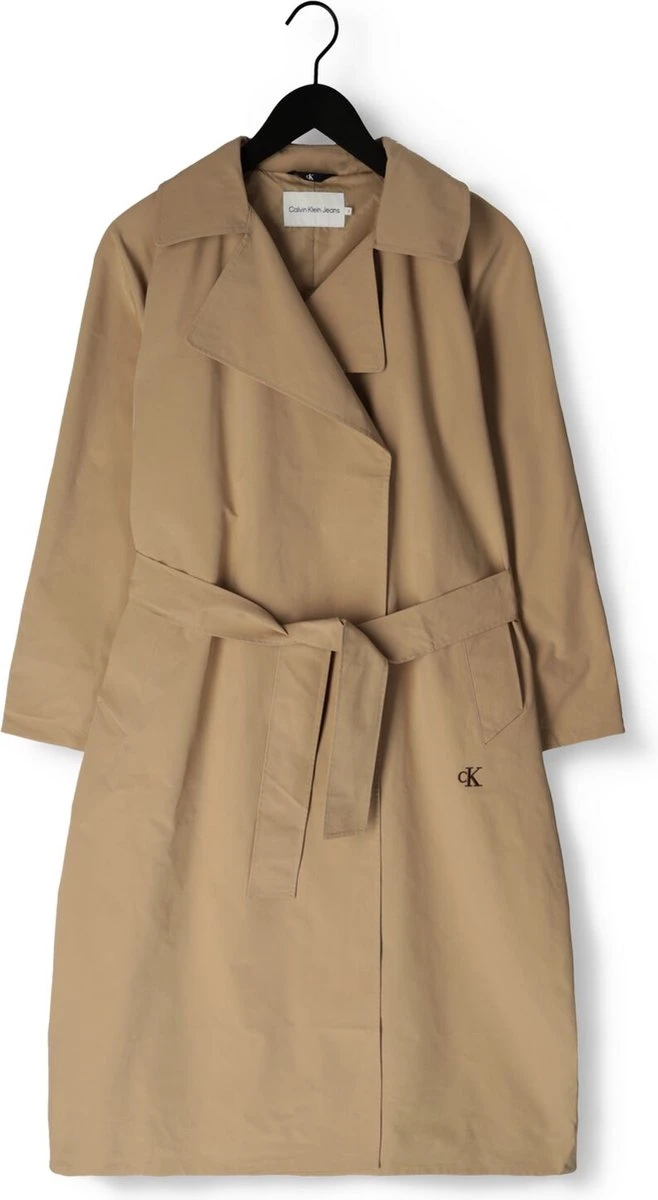 Calvin Klein Oversized Trench Coat Jassen Dames - Zomerjas - Zand - Maat S 7 Calvin Klein Oversized Trench Coat Jassen Dames - Zomerjas - Zand - Maat S - Afbeelding 5