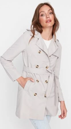 Trendyol Vrouwen Standaard Mouw Double-breasted Trenchcoat -ONLY Winkel 662x1200