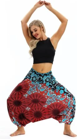 Sankalpa® Harembroek Dames - Relax Broek - Yogabroek - Festival Kleding - Harembroek Vrouwen - Rood -ONLY Winkel 670x1200 6