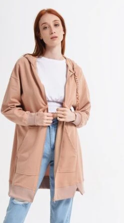 Merkloos Urban Classics Dames Sweatshirt Met Capuchon - Beige -ONLY Winkel 671x1200 6