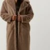 Notre-V Fur Long Coat Jassen Dames - Winterjas - Taupe - Maat XS