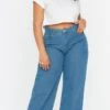 Trendyol Vrouwen Hoge Taille Breed Been Plus Size Jeans -ONLY Winkel 673x1200 11