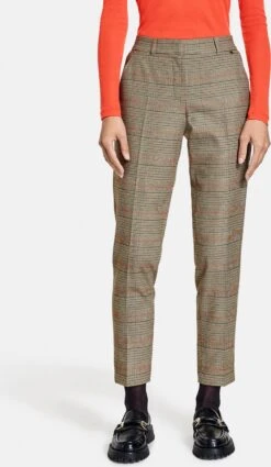 GERRY WEBER Dames Broek Met Prince-de-galles Beige/braun/teracotta-44