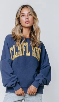Colourful Rebel CR Acid Wash Trui Blauw Dames - Loose Fit - Katoen - M