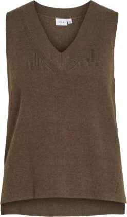 Vila Trui Viril Knit Rib V-neck S/l Vest - No 14067804 Crocodile Dames Maat - XS