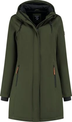 Travelin' Jack Elin Dames Softshell Jas Parka Lang - Groen - Maat 44