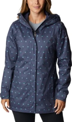 Columbia Splash A Little II Regenjas Dames Waterdicht - Outdoorjas Met Capuchon - Winddicht - Jassen Dames - Blauw - Maat L
