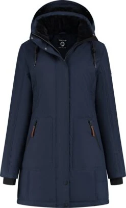 Travelin' Jack Ylva Damesjas Gevoerde Parka - Teddy Voering - Winddicht - Navy Blauw - Maat 38