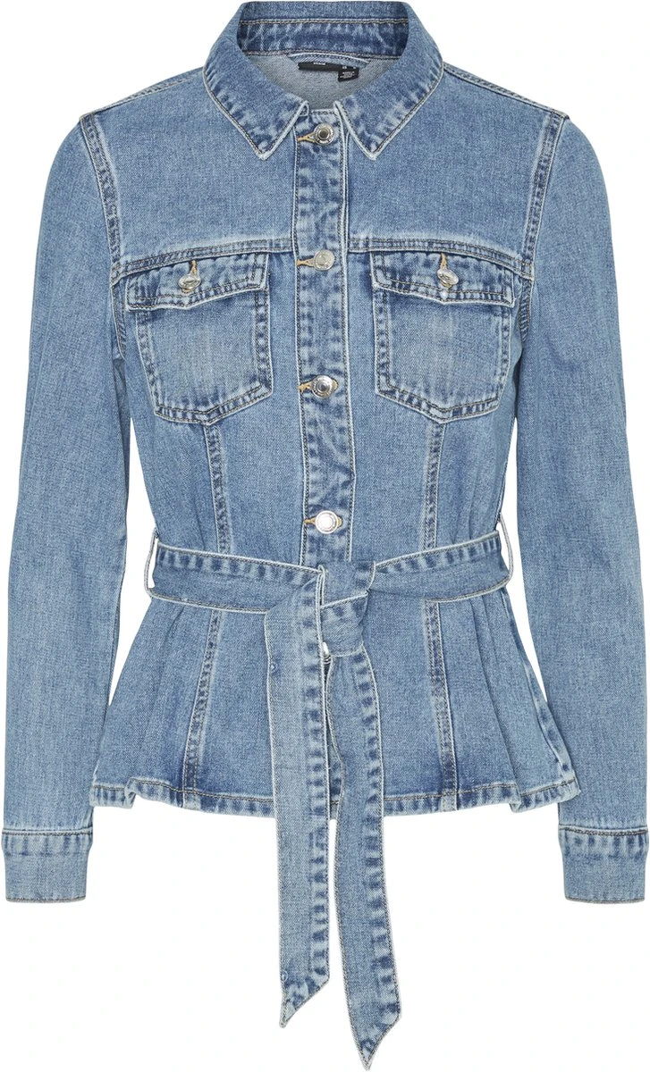 VERO MODA VMLARA LS BELT DENIM JACKET Dames - Maat L 3 VERO MODA VMLARA LS BELT DENIM JACKET Dames - Maat L