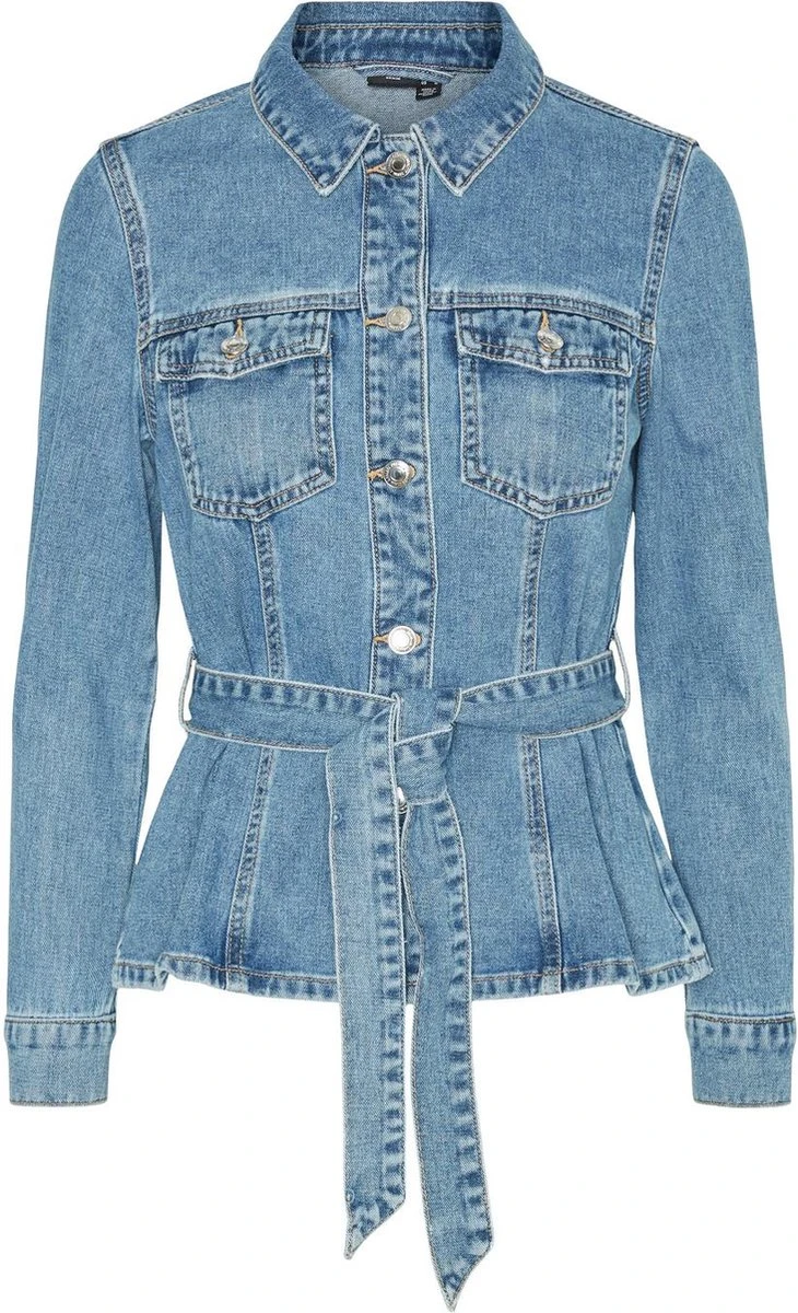 VERO MODA VMLARA LS BELT DENIM JACKET Dames - Maat XL 4 VERO MODA VMLARA LS BELT DENIM JACKET Dames - Maat XL - Afbeelding 2