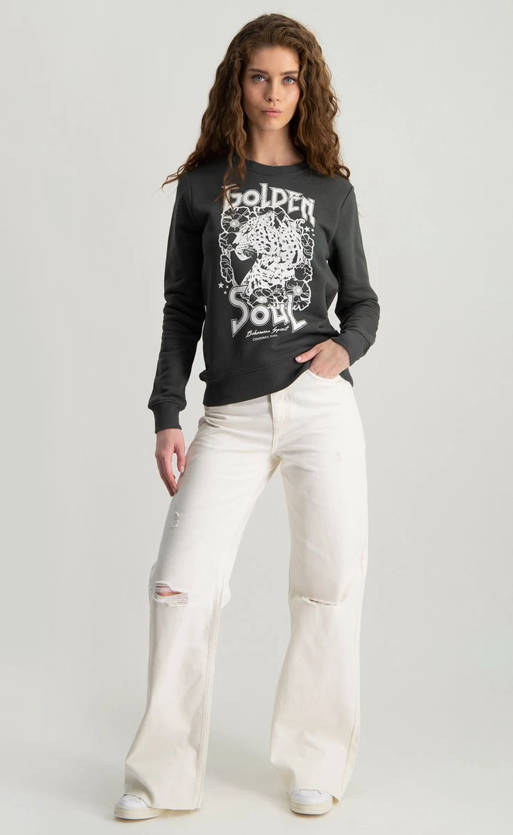 Colourful Rebel Golden Soul Trui Goud Dames - Katoen - M 9 Colourful Rebel Golden Soul Trui Goud Dames - Katoen - M - Afbeelding 7