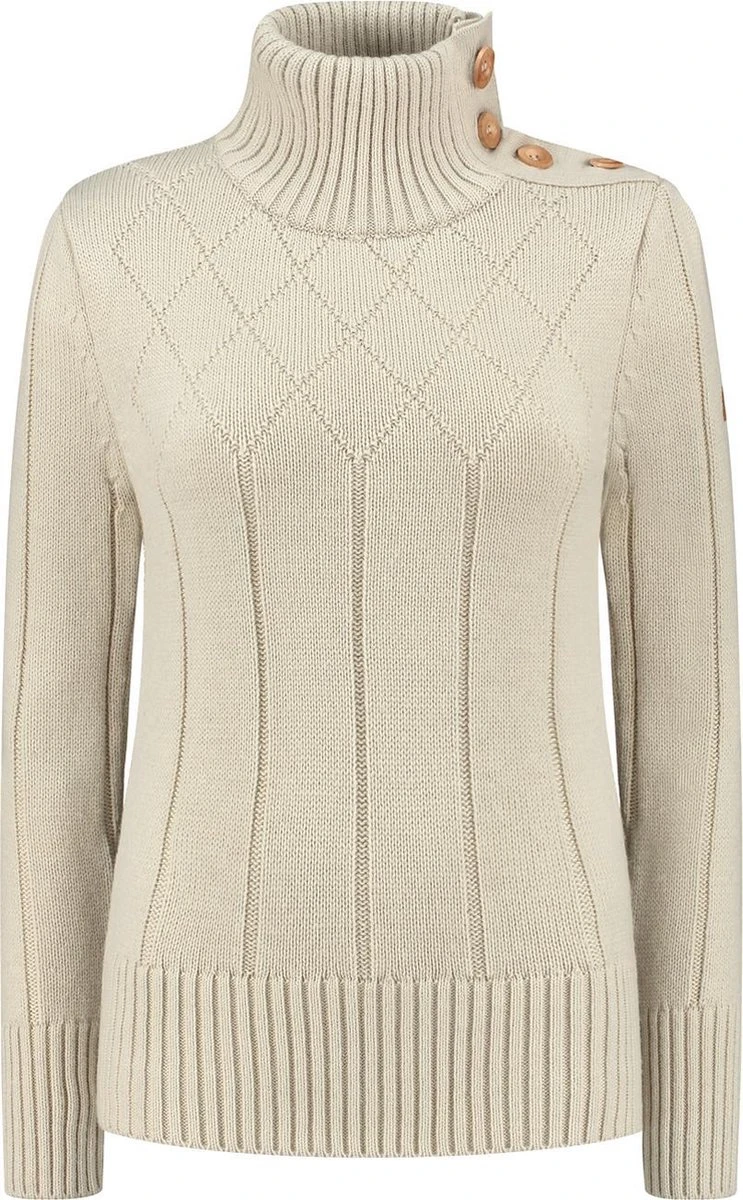 Travelin' Jumper Mora - Dames Trui Winter - Mock Neck - Ecru - Maat XXL 6 Travelin' Jumper Mora - Dames Trui Winter - Mock Neck - Ecru - Maat XXL - Afbeelding 4