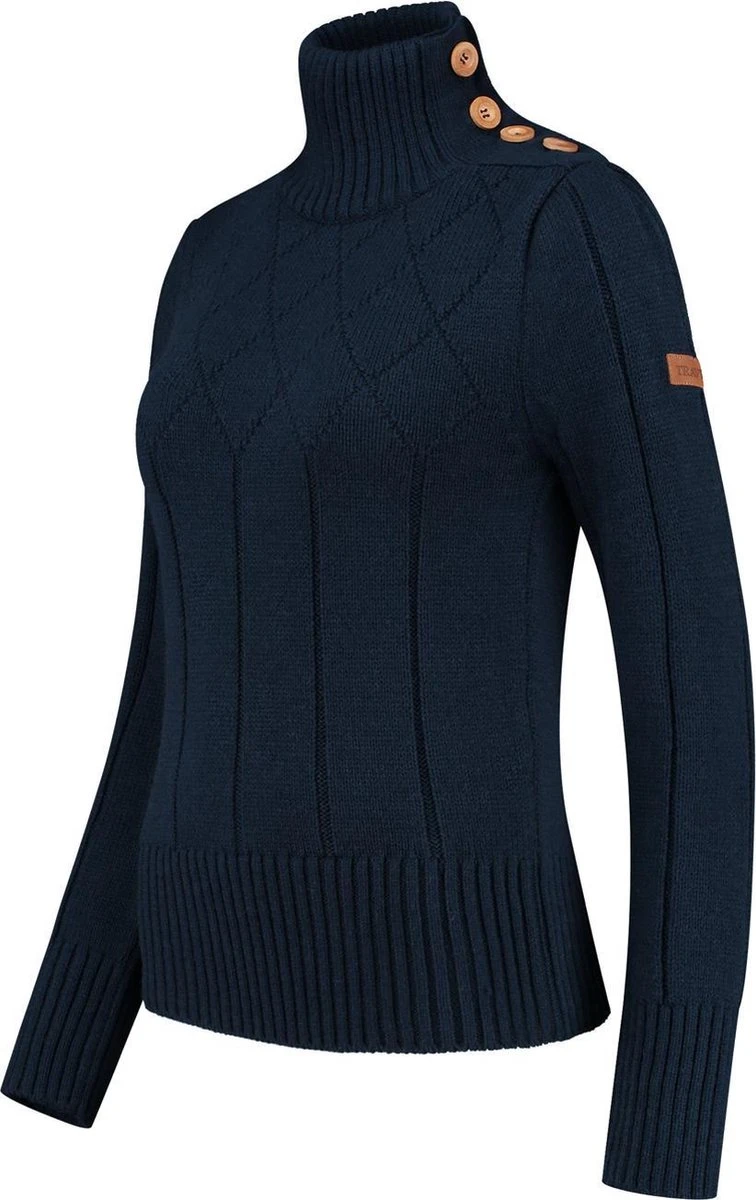 Travelin' Jumper Mora - Dames Trui Winter - Mock Neck - Donkerblauw - Maat M 3 Travelin' Jumper Mora - Dames Trui Winter - Mock Neck - Donkerblauw - Maat M