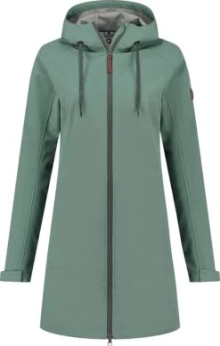 Travelin' Jack Sunniva Halflange Damesjas Winddicht En Waterafstotend - Groen - Maat 44