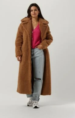 Notre-V Teddy Coat Short Jassen Dames - Winterjas - Camel - Maat XL