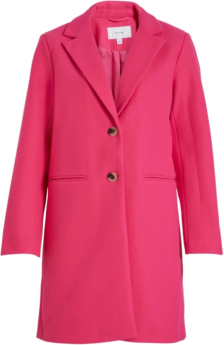 Vila VIPOKO L/S COAT Dames Jas Pink Yarrow - Maat 40 3 Vila VIPOKO L/S COAT Dames Jas Pink Yarrow - Maat 40