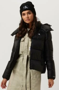 Calvin Klein Ck Mw Down Short Puffer Jassen Dames - Winterjas - Zwart - Maat XL