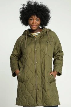 Paprika Halflange, Gewatteerde Donsjas Met Rits En Kap (waterproof)