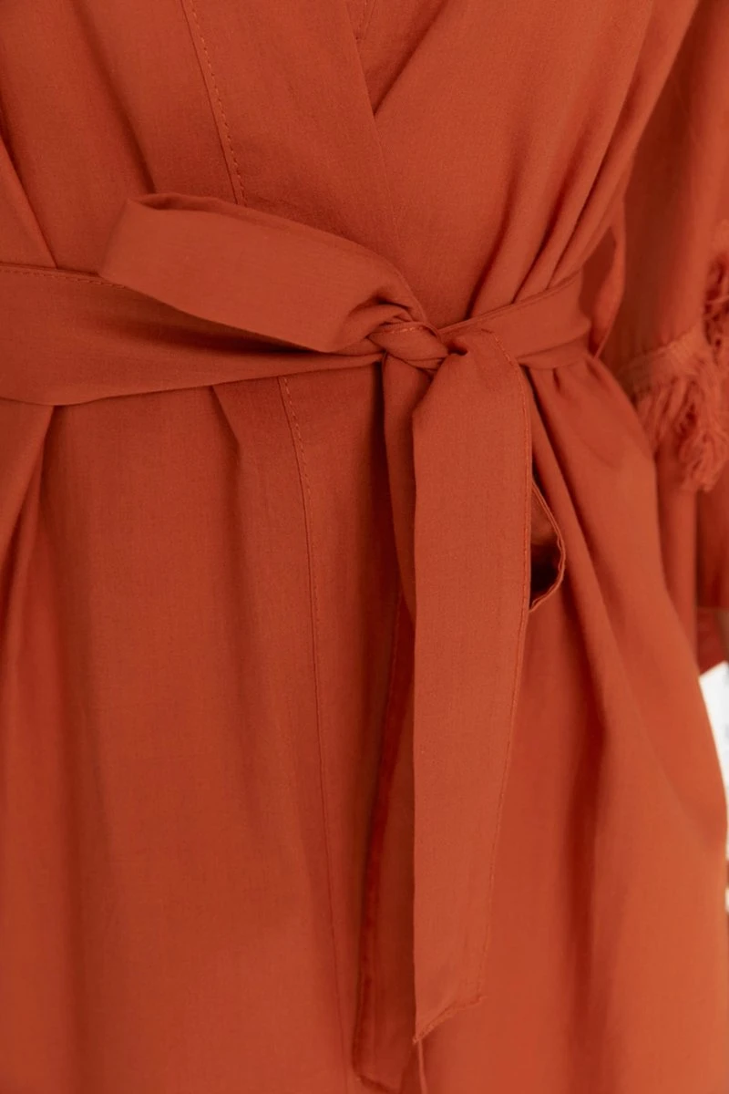 Trendyol Vrouwen Standaard Mouw Double-breasted Kimono & Kaftan 4 Trendyol Vrouwen Standaard Mouw Double-breasted Kimono & Kaftan - Afbeelding 2