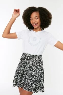 Trendyol Vrouwen Mini Hoge Taille Skort Short