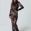 Colourful Rebel Jolie Big Flower Velvet Flare Pants - S -ONLY Winkel 800x1200 1222