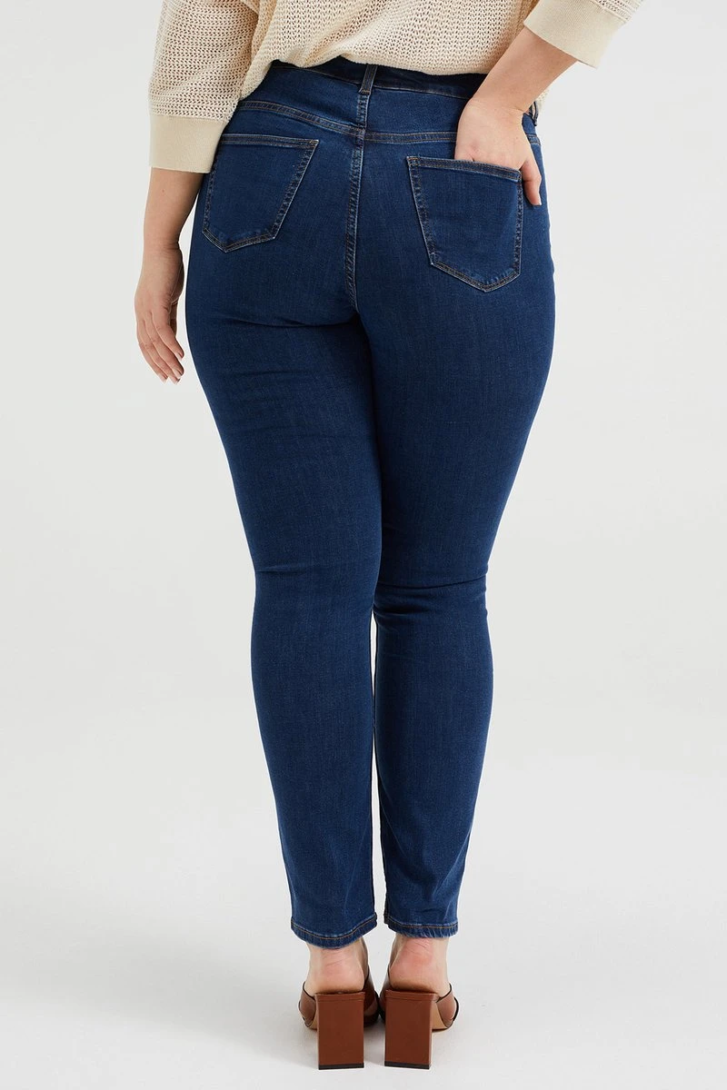 WE Fashion Dames High Rise Skinny Jeans Met Stretch - Curve 6 WE Fashion Dames High Rise Skinny Jeans Met Stretch - Curve - Afbeelding 4