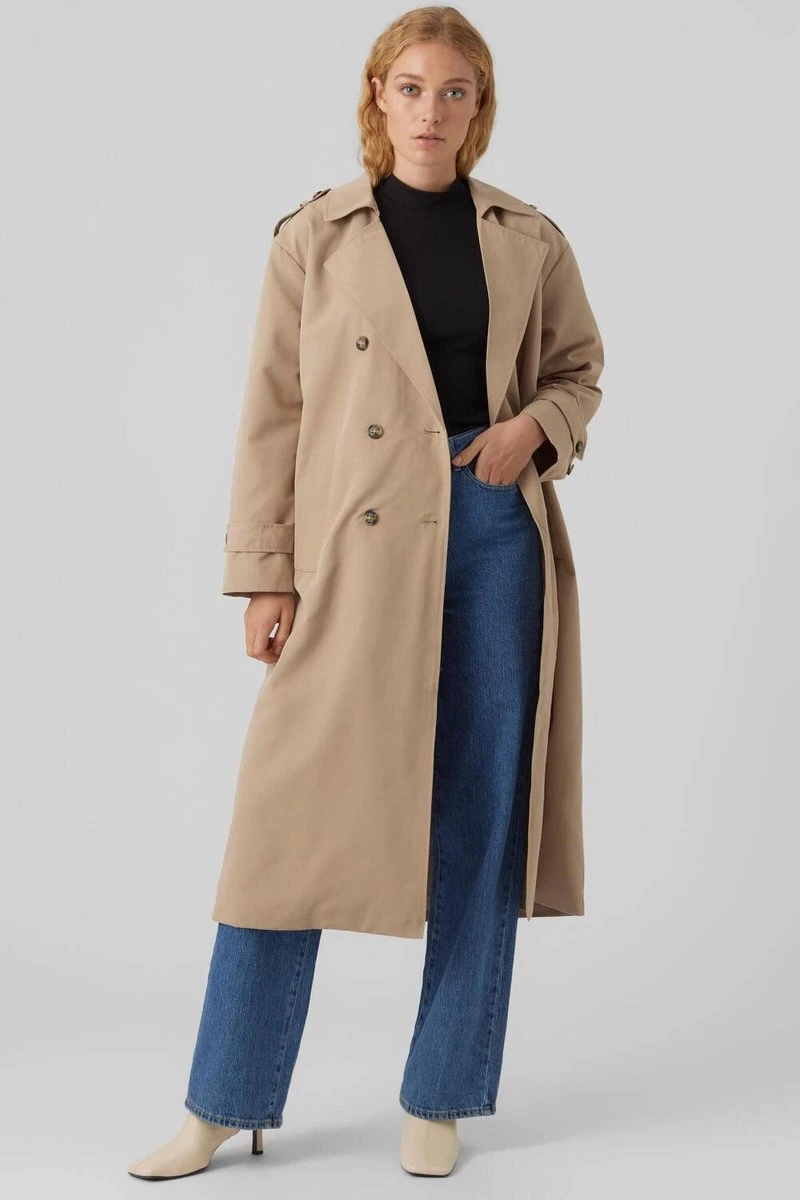 Vero Moda Jas Vmchloe Long Trenchcoat Boos 10278917 Silver Mink Dames Maat - XL 10 Vero Moda Jas Vmchloe Long Trenchcoat Boos 10278917 Silver Mink Dames Maat - XL - Afbeelding 8