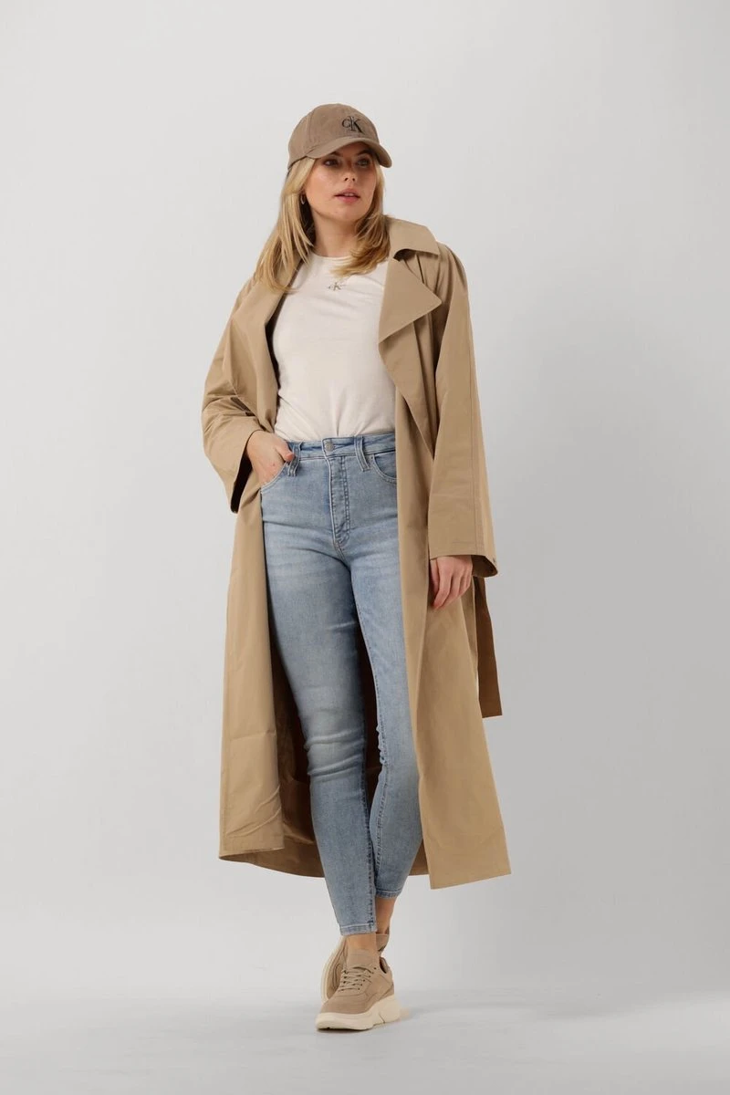 Calvin Klein Oversized Trench Coat Jassen Dames - Zomerjas - Zand - Maat S 5 Calvin Klein Oversized Trench Coat Jassen Dames - Zomerjas - Zand - Maat S - Afbeelding 3