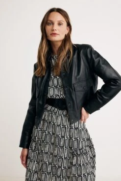 Mexx Leren Jas With Pockets Dames - Zwart - Maat XL -ONLY Winkel 800x1200 290