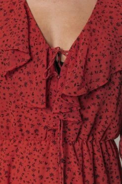 Colourful Rebel Penny Ditzy Floral Jurk Oranje Dames - Wijduitlopende Fit - Polyester - XS -ONLY Winkel 800x1200 383