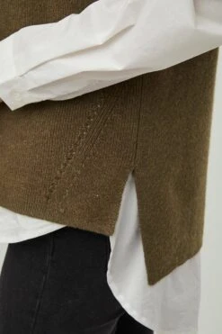 Vila Trui Viril Knit Rib V-neck S/l Vest - No 14067804 Crocodile Dames Maat - XS -ONLY Winkel 800x1200 408